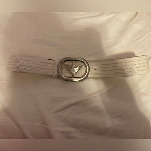 Armani belt silver and white
